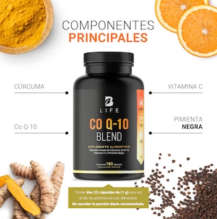 Foto 4 | CoQ10 de 180 Cápsulas Ingredientes Naturales Coenzima Q10 Cúrcuma y Vitamina C Co Q-10 Blend B Life