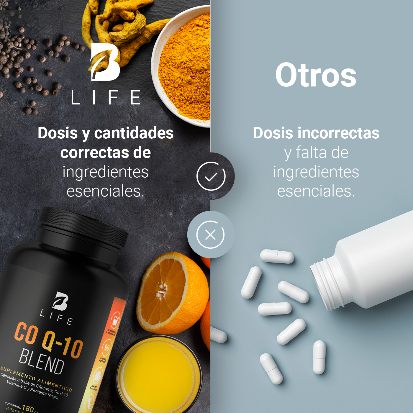 Foto 6 | CoQ10 de 180 Cápsulas Ingredientes Naturales Coenzima Q10 Cúrcuma y Vitamina C Co Q-10 Blend B Life