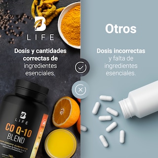 Foto 6 | CoQ10 de 180 Cápsulas Ingredientes Naturales Coenzima Q10 Cúrcuma y Vitamina C Co Q-10 Blend B Life