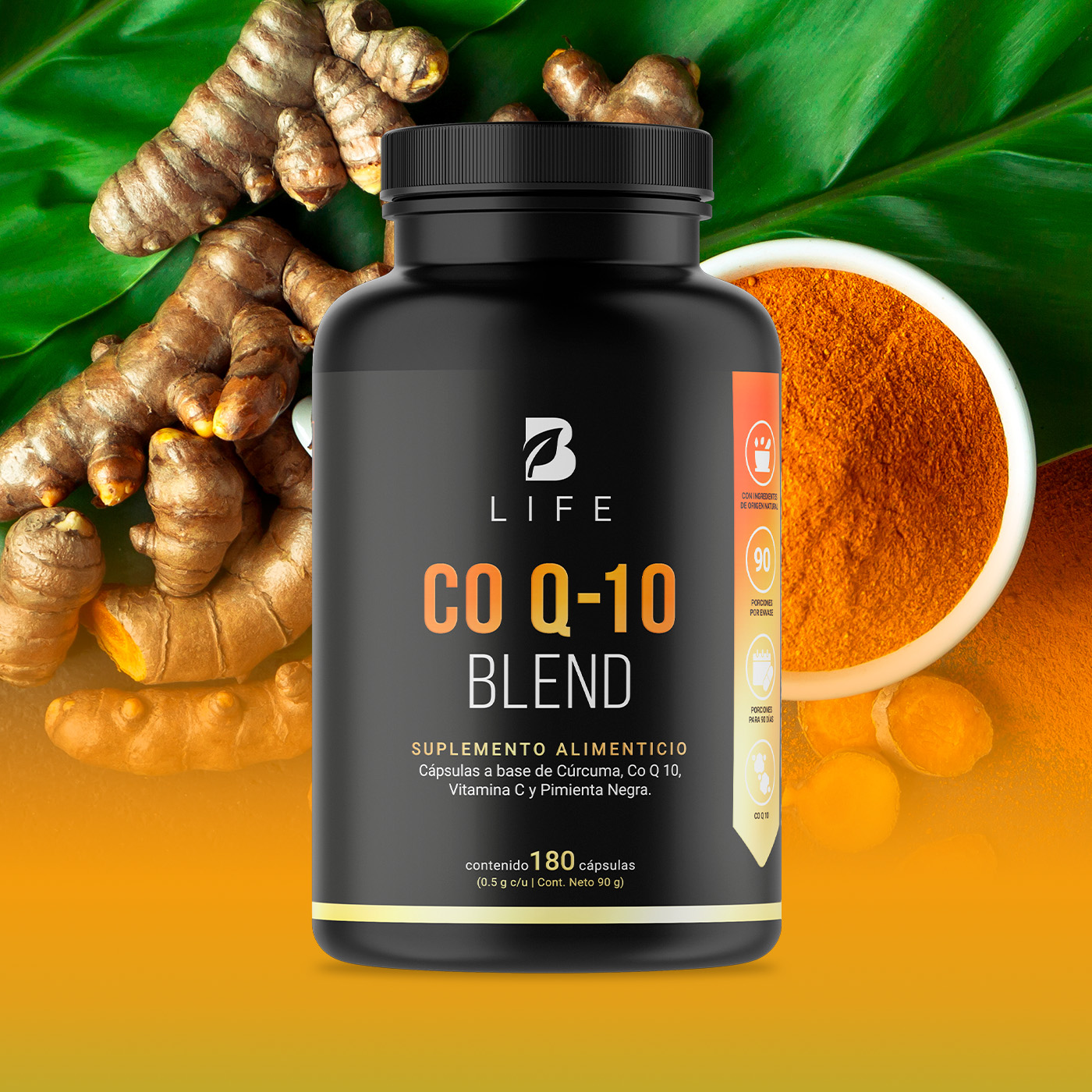 Foto 8 | CoQ10 de 180 Cápsulas Ingredientes Naturales Coenzima Q10 Cúrcuma y Vitamina C Co Q-10 Blend B Life
