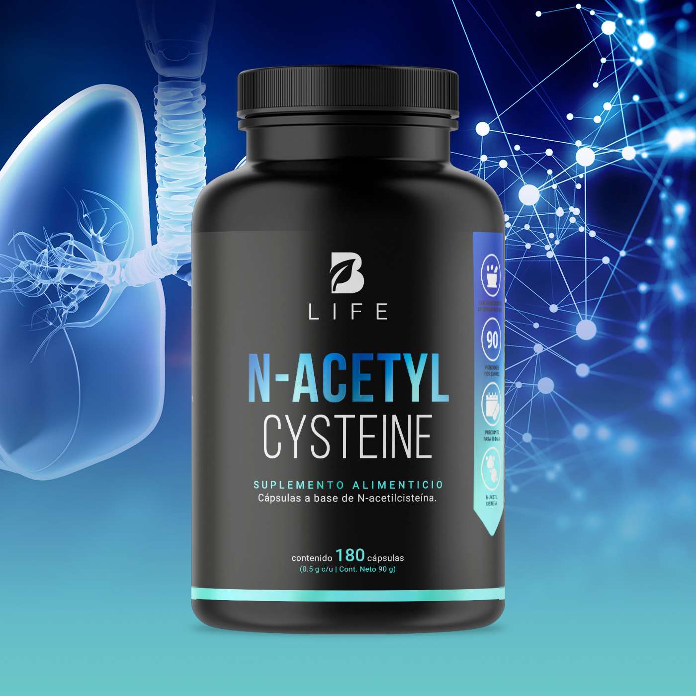 Foto 8 | Suplemento Alimenticio B Life N-Acetyl Cysteine 180 Cápsulas