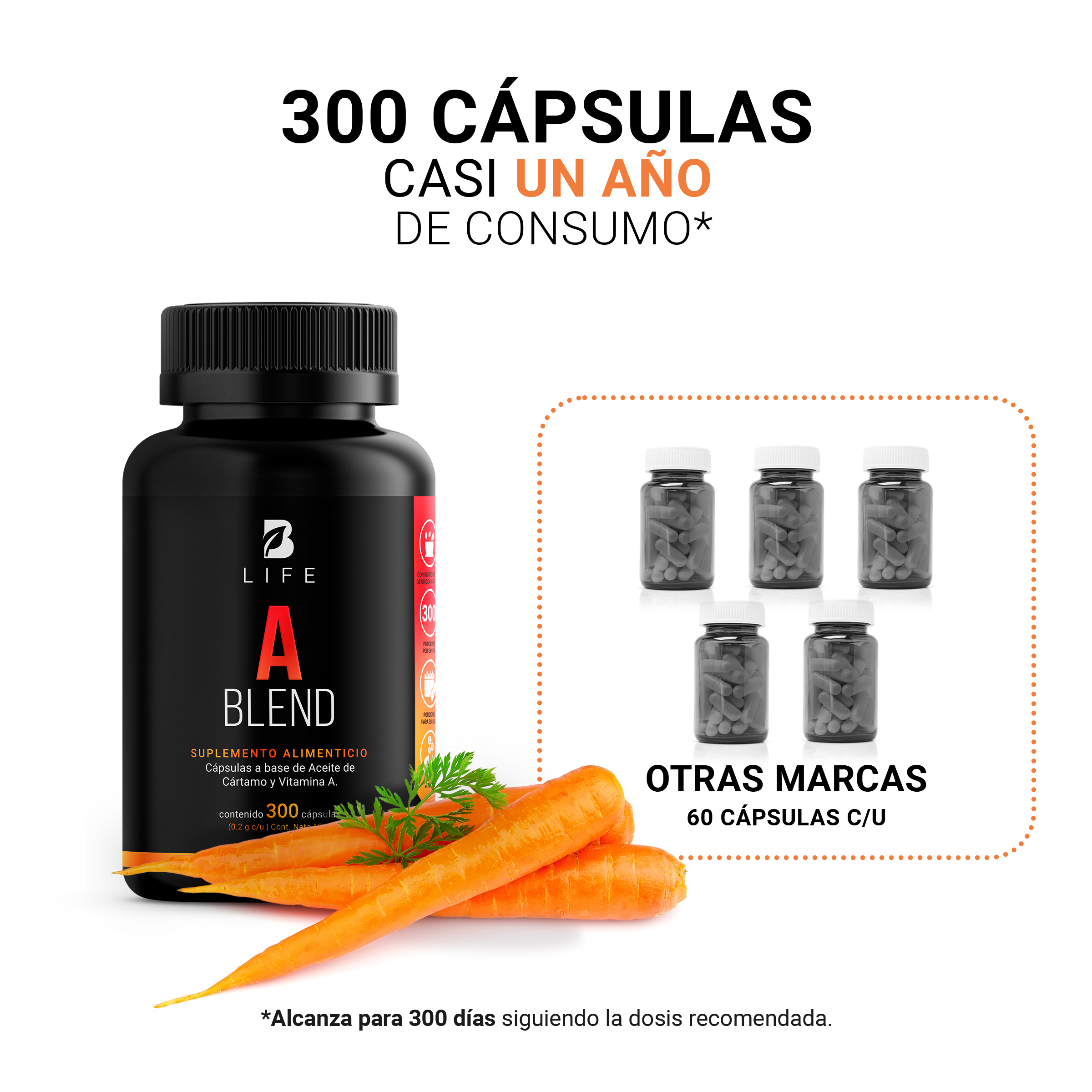 Foto 6 pulgar | Vitamina A B Life 300 Cápsulas