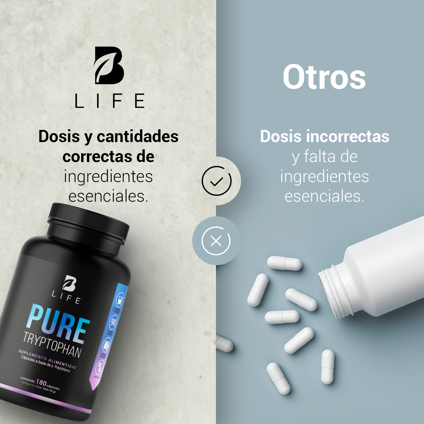 Foto 6 | Triptófano de 180 Cápsulas B Life