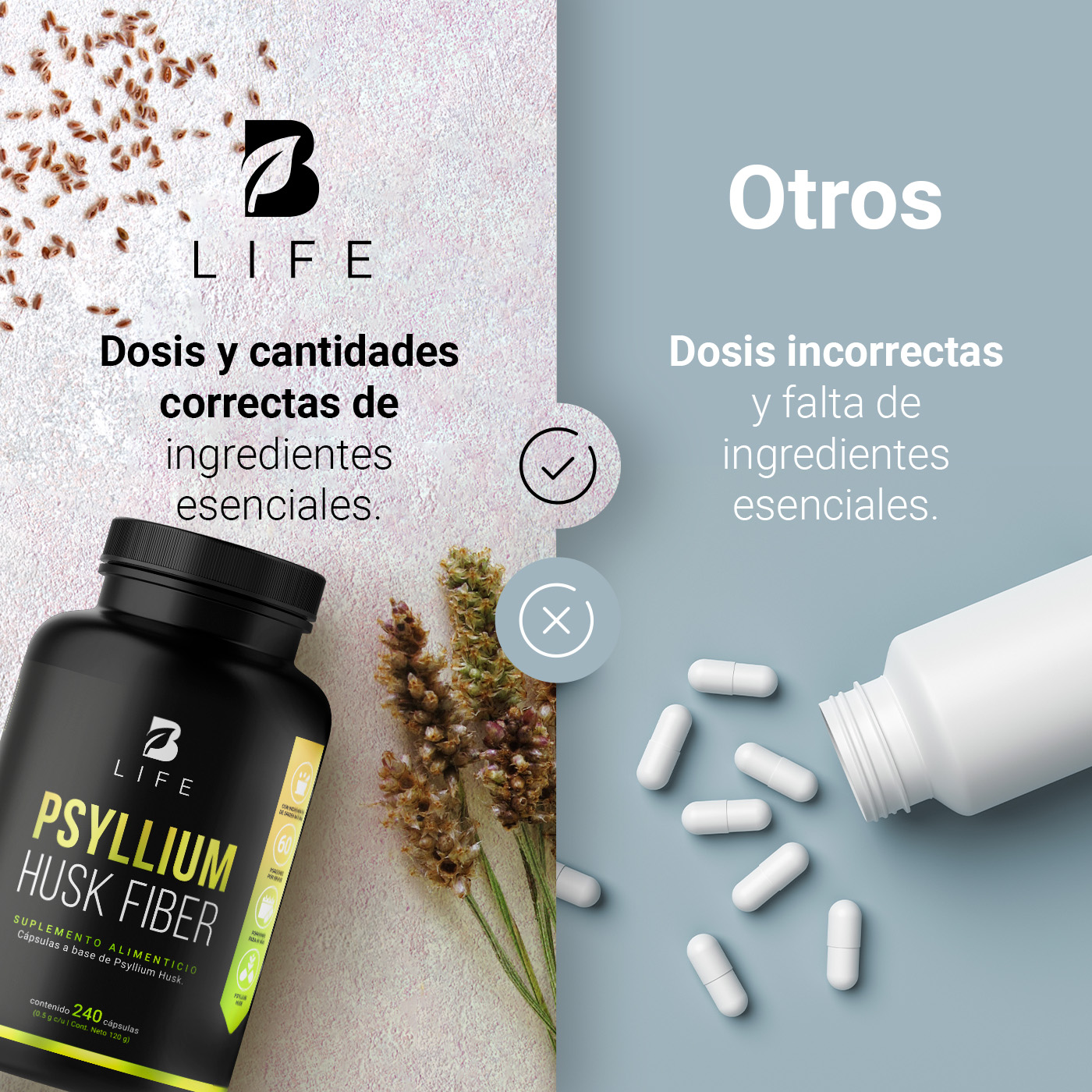 Foto 7 pulgar | Fibra de Psyllium Husk B Life