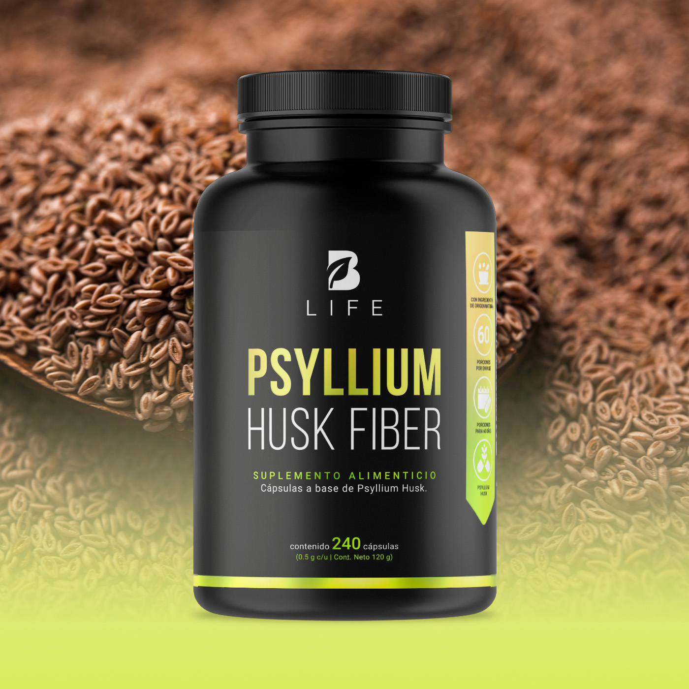 Foto 9 pulgar | Fibra de Psyllium Husk B Life