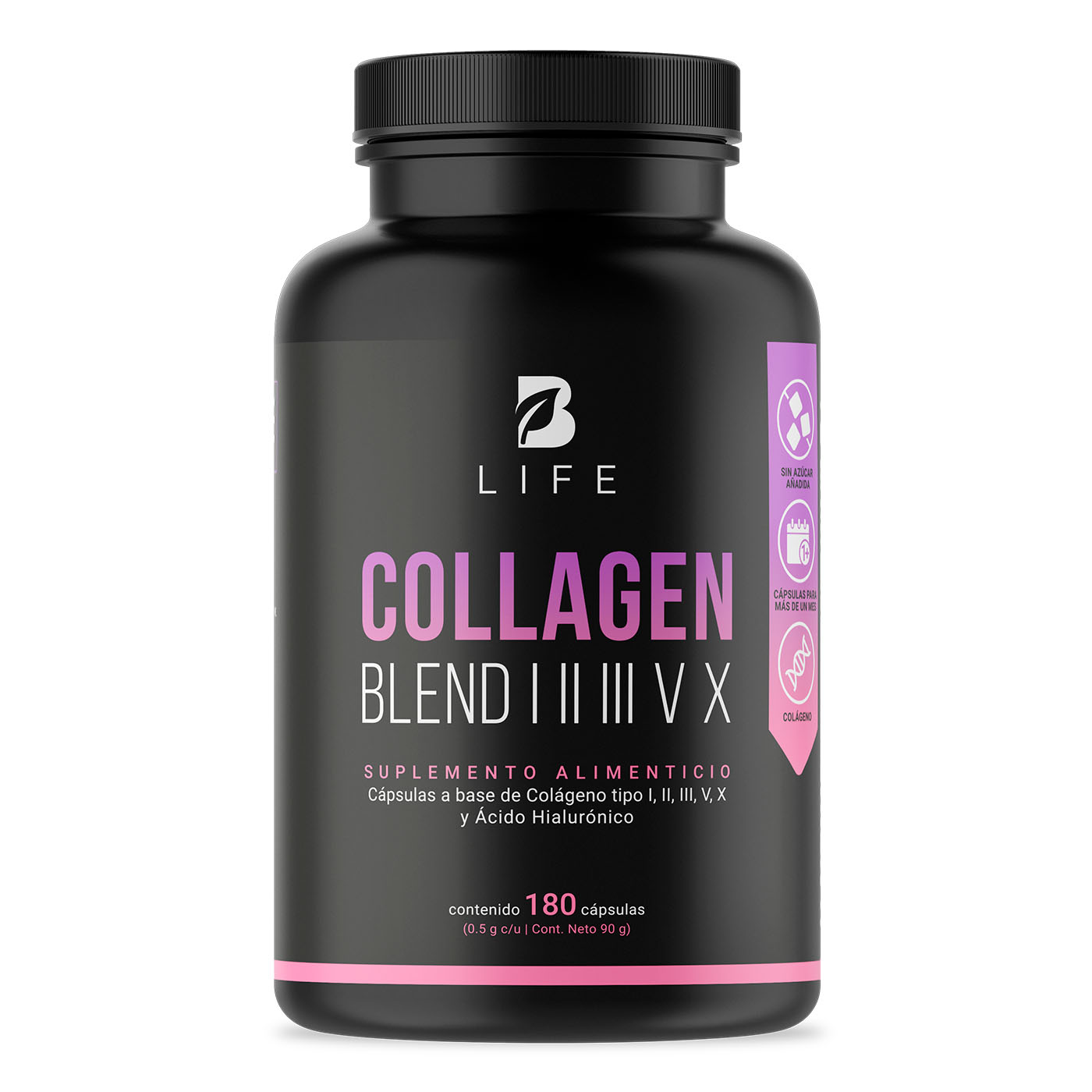 Foto 2 pulgar | Colágeno Tipo I II III V y X con 180 cápsulas Ingredientes naturales Collagen Blend I II III V X B Life