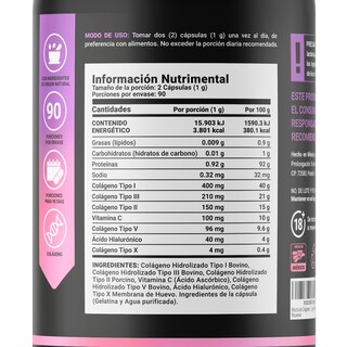 Foto 2 | Colágeno Tipo I II III V y X con 180 cápsulas Ingredientes naturales Collagen Blend I II III V X B Life