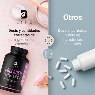 Foto 6 | Colágeno Tipo I II III V y X con 180 cápsulas Ingredientes naturales Collagen Blend I II III V X B Life