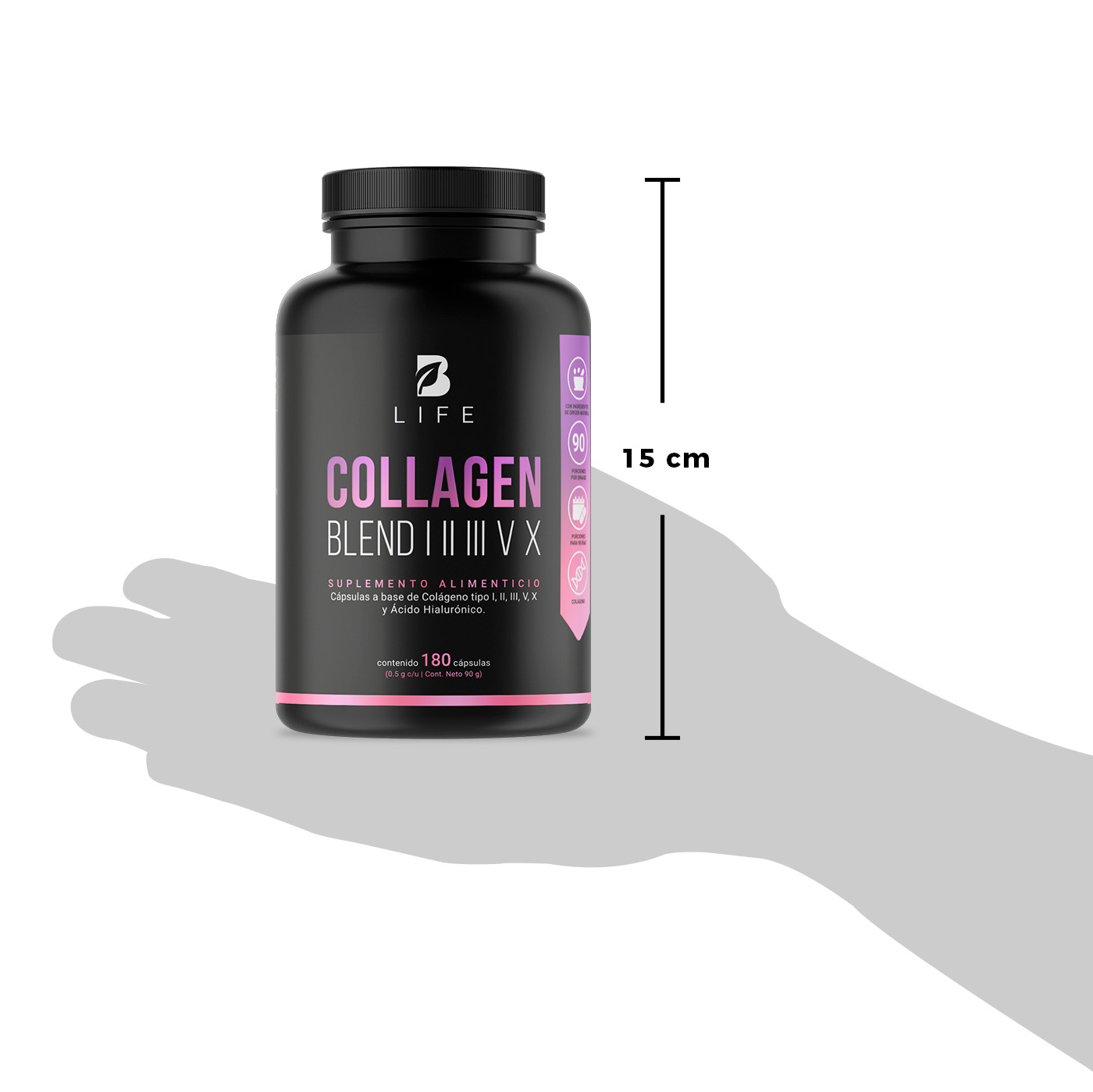 Foto 8 pulgar | Colágeno Tipo I II III V y X con 180 cápsulas Ingredientes naturales Collagen Blend I II III V X B Life