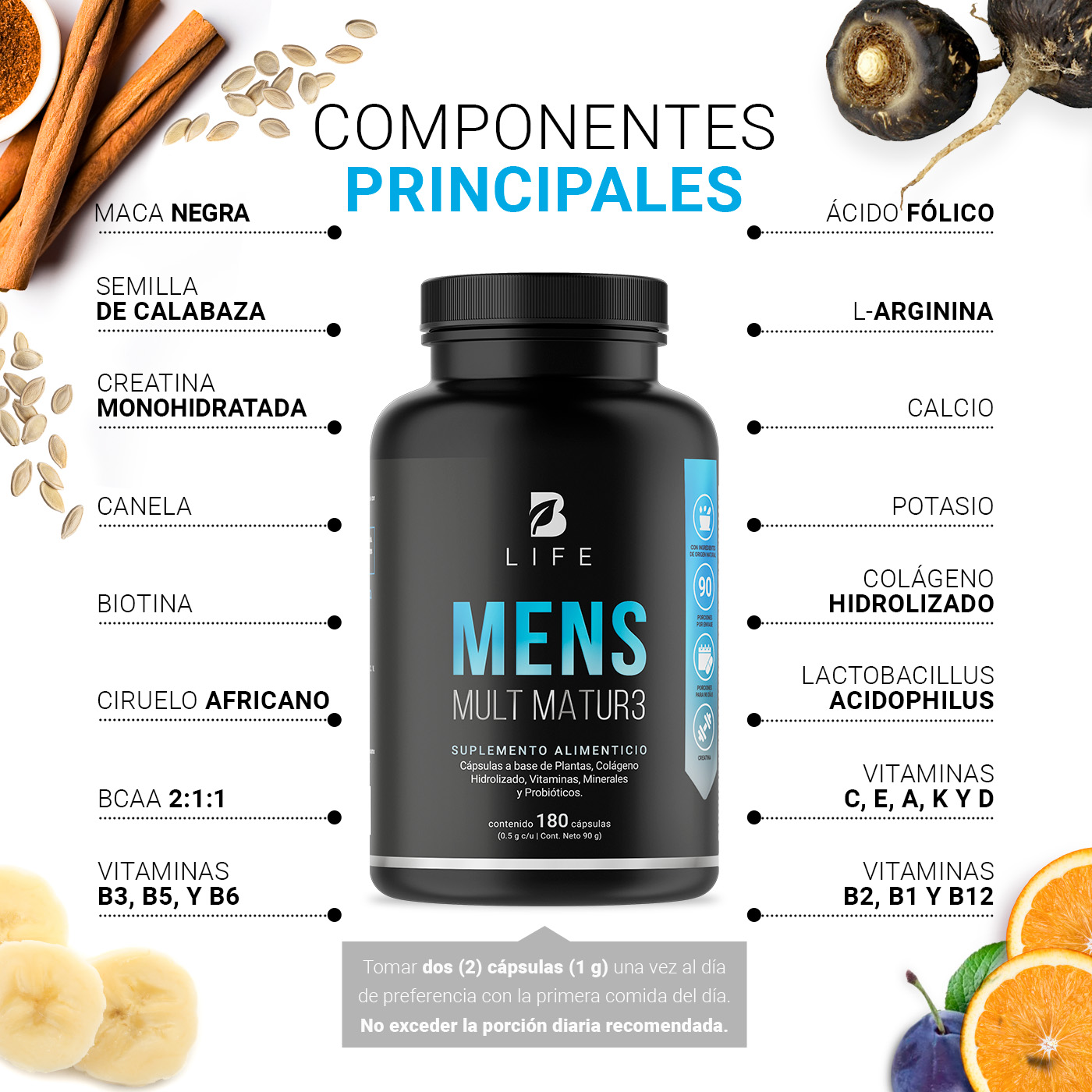 Foto 5 pulgar | Suplemento Alimenticio B Life Men Mult Mature 180 Cápsulas