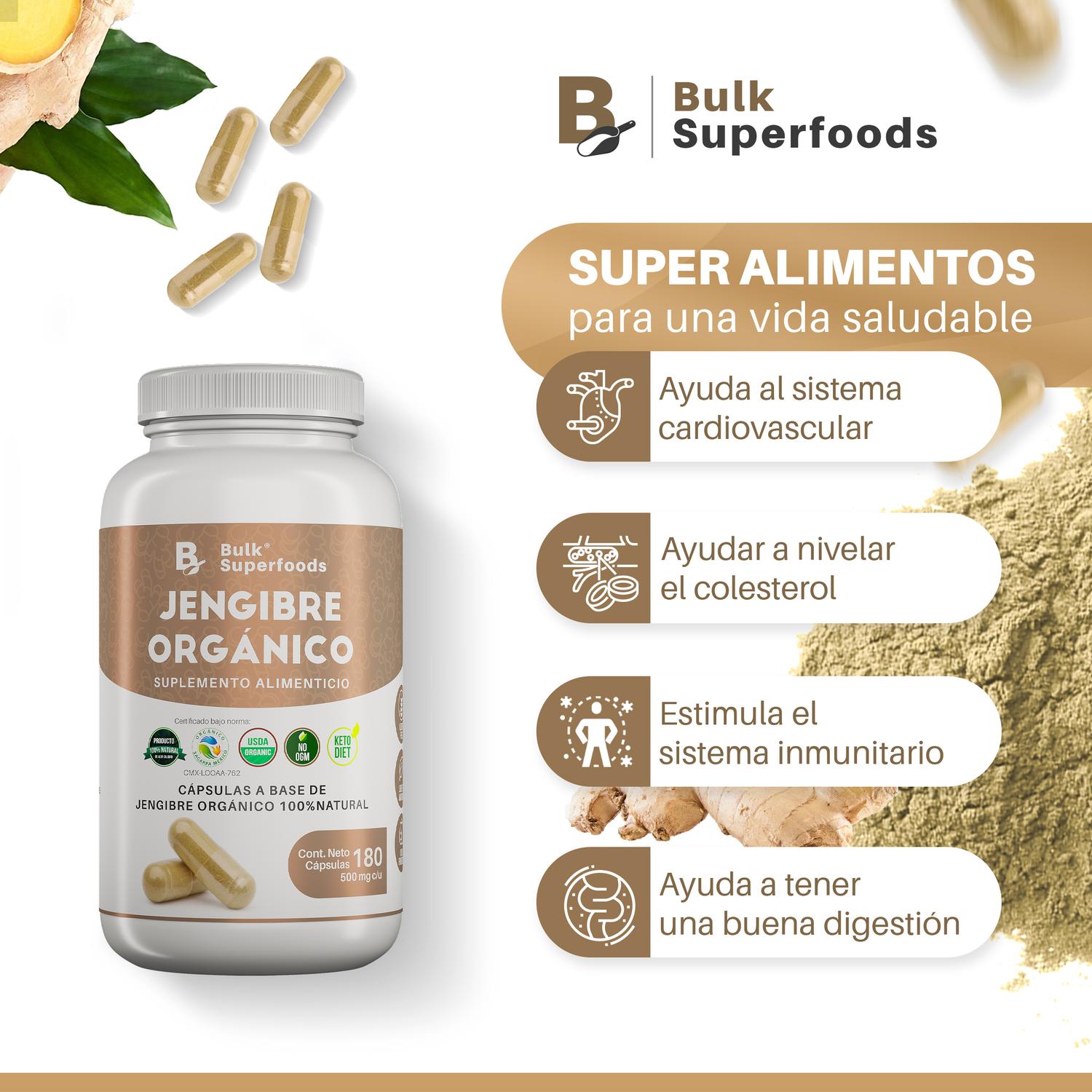 Foto 3 pulgar | Suplementos Alimenticios A Base De Jengibre Organico 100% Natural| Jengibre En Capsulas - 180 Capsul