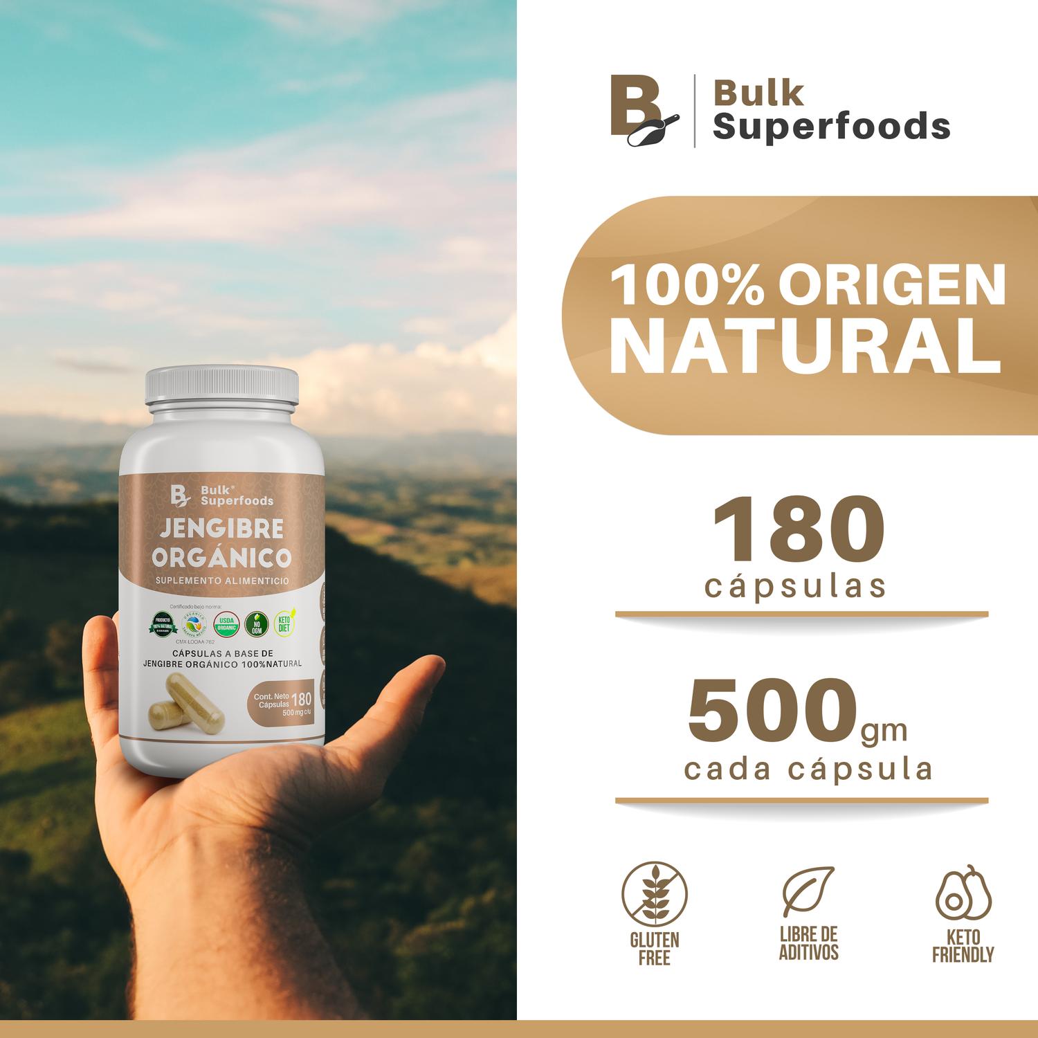 Foto 4 pulgar | Suplementos Alimenticios A Base De Jengibre Organico 100% Natural| Jengibre En Capsulas - 180 Capsul