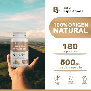 Foto 3 | Suplementos Alimenticios A Base De Jengibre Organico 100% Natural| Jengibre En Capsulas - 180 Capsul