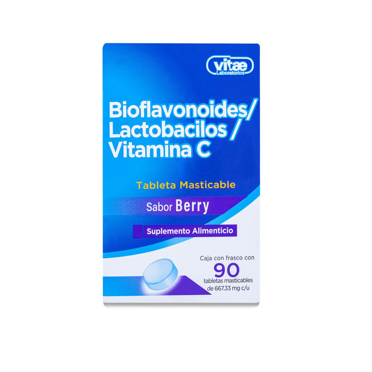 Foto 1 | Vitamina C Bioflavonoides Lactobacilos Vitae Frasco con 90 Tabs Masticable