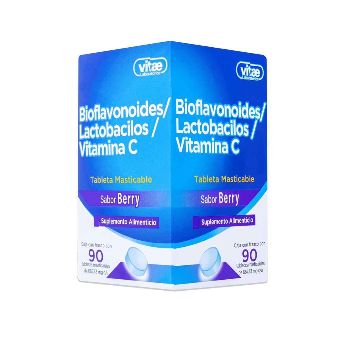 Foto 2 | Vitamina C Bioflavonoides Lactobacilos Vitae Frasco con 90 Tabs Masticable