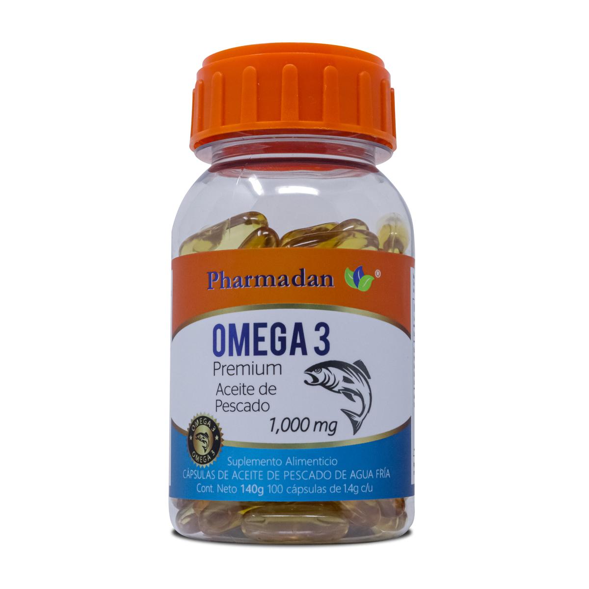 Foto 2 pulgar | Omega 3 Premium Pharmadan Frasco con 100 Cápsulas