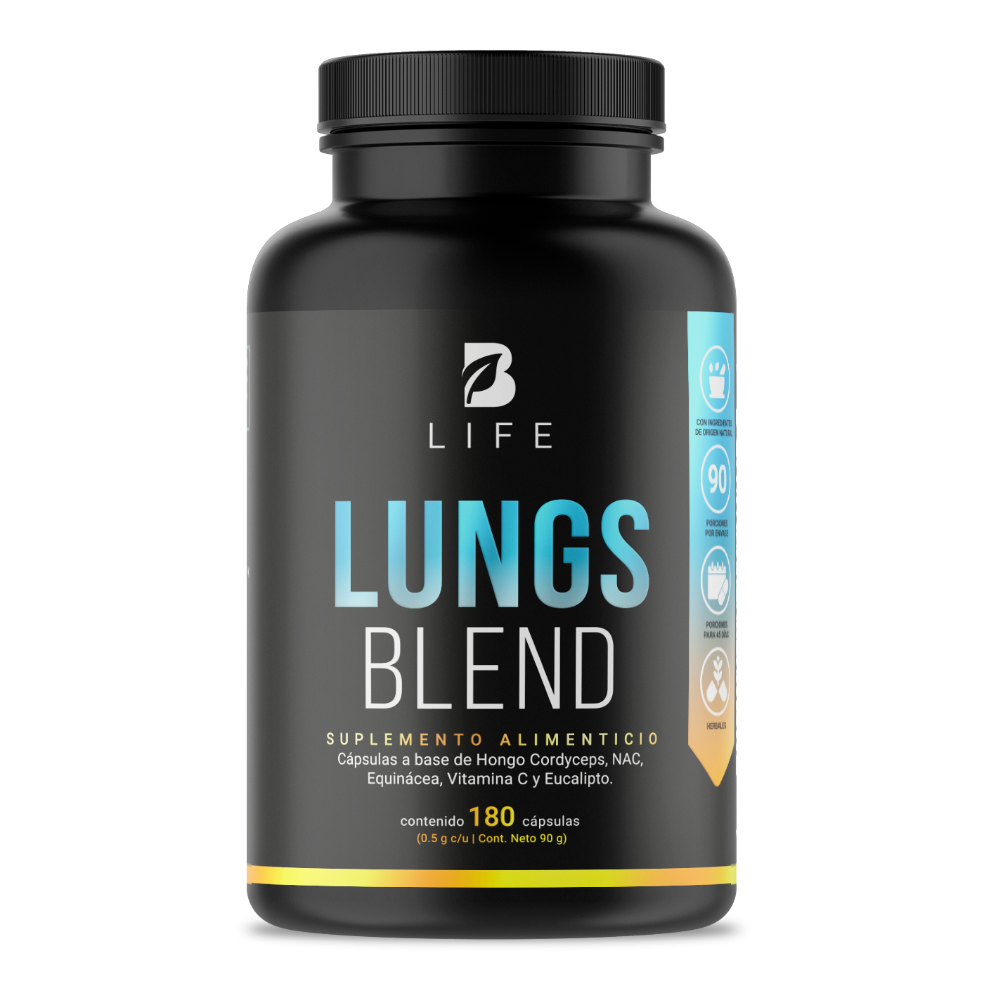Foto 2 pulgar | Lungs Blend de 180 Cápsulas Ingredientes Naturales Lungs Blend B Life