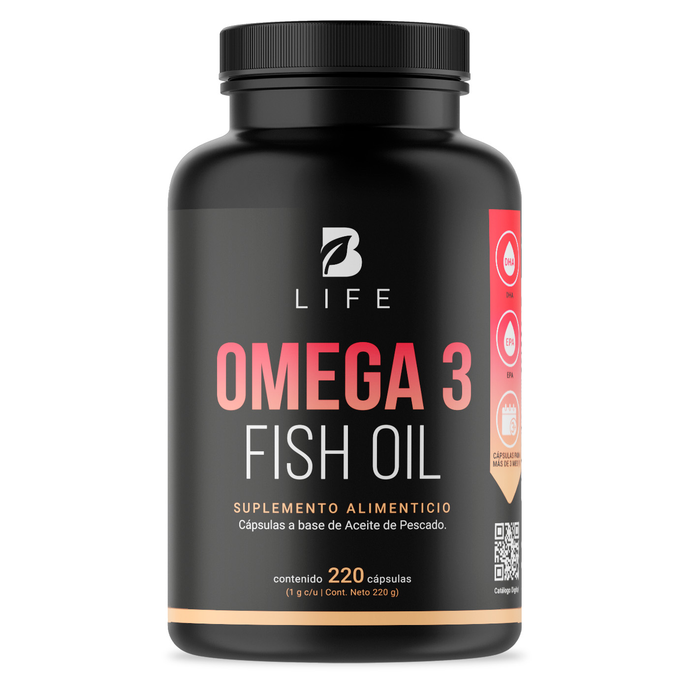Foto 2 pulgar | Suplemento Alimenticio B Life Omega 3 Fish Oil 220 Cápsulas