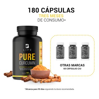 Foto 5 | Curcumina Pura de 180 Cápsulas B Life