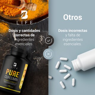 Foto 6 | Curcumina Pura de 180 Cápsulas B Life