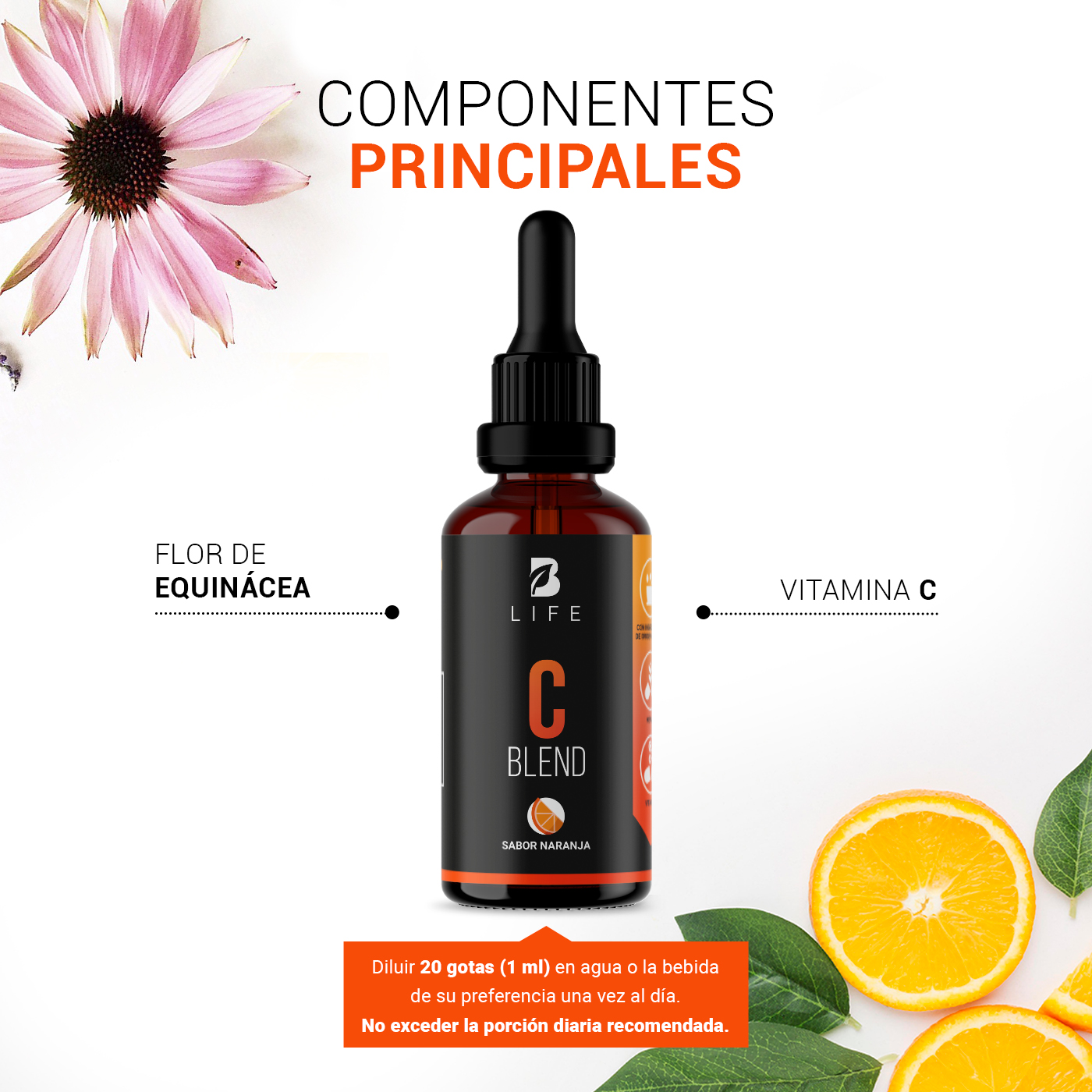 Foto 5 pulgar | Vitamina C Blend Líquida 60 Tomas B Life