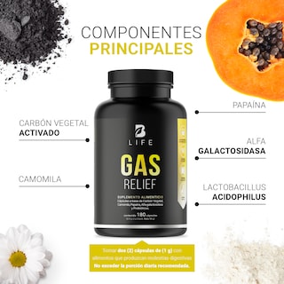 Foto 4 | Gas Relief de 180 Cápsulas Ingredientes Naturales Gas Relief B Life