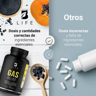 Foto 6 | Gas Relief de 180 Cápsulas Ingredientes Naturales Gas Relief B Life