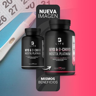 Foto 3 | Myo y D-Chiro Inositol 240 Cápsulas con 500 mg Ingredientes Naturales Myo & D-Chiro Inositol Platinum B Life