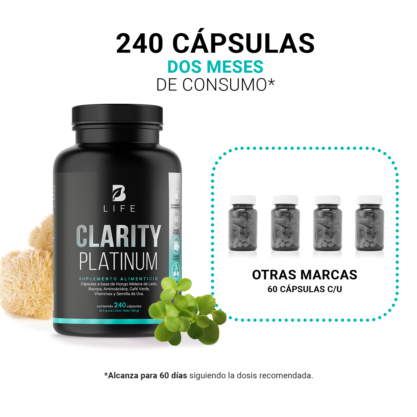 Foto 5 | Suplemento Alimenticio B Life Clarity Platinum 240 Cápsulas