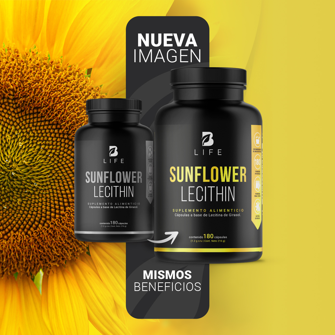 Foto 4 pulgar | Lecitina de Girasol 180 Cápsulas Sunflower Lecithin B Life