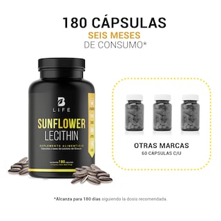 Foto 5 | Lecitina de Girasol 180 Cápsulas Sunflower Lecithin B Life