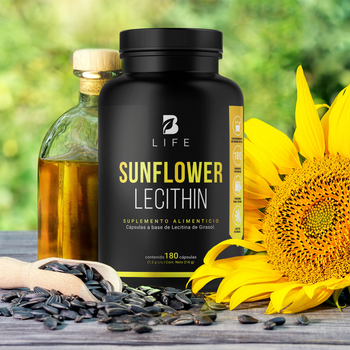 Foto 8 | Lecitina de Girasol 180 Cápsulas Sunflower Lecithin B Life