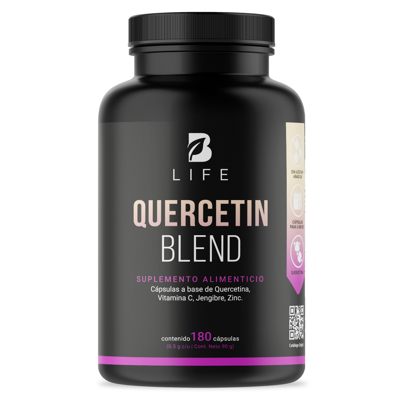Foto 1 | Quercetina de 180 Cápsulas Ingredientes Naturales Vitamina C Jengibre y Zinc Quercetin Blend B Life