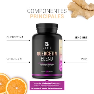 Foto 4 | Quercetina de 180 Cápsulas Ingredientes Naturales Vitamina C Jengibre y Zinc Quercetin Blend B Life