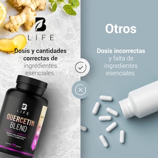 Foto 6 | Quercetina de 180 Cápsulas Ingredientes Naturales Vitamina C Jengibre y Zinc Quercetin Blend B Life