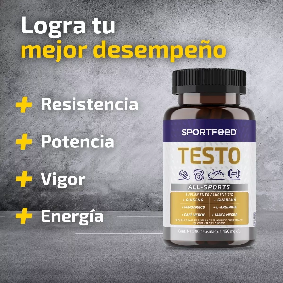 Foto 3 pulgar | Suplemento Deportivo Especializado Testo 90 Cápsulas
