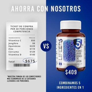 Foto 4 | Suplemento Alimenticio, Immune Support 60 Cápsulas Vitamina C, Jengibre, Equinacea, Zinc, Curcuma.