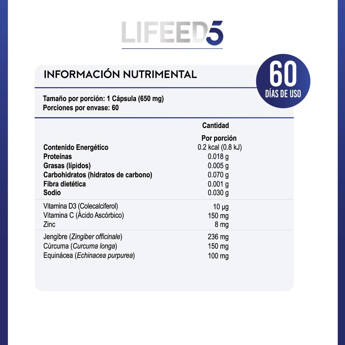Foto 8 pulgar | Suplemento Alimenticio, Immune Support 60 Cápsulas Vitamina C, Jengibre, Equinacea, Zinc, Curcuma.