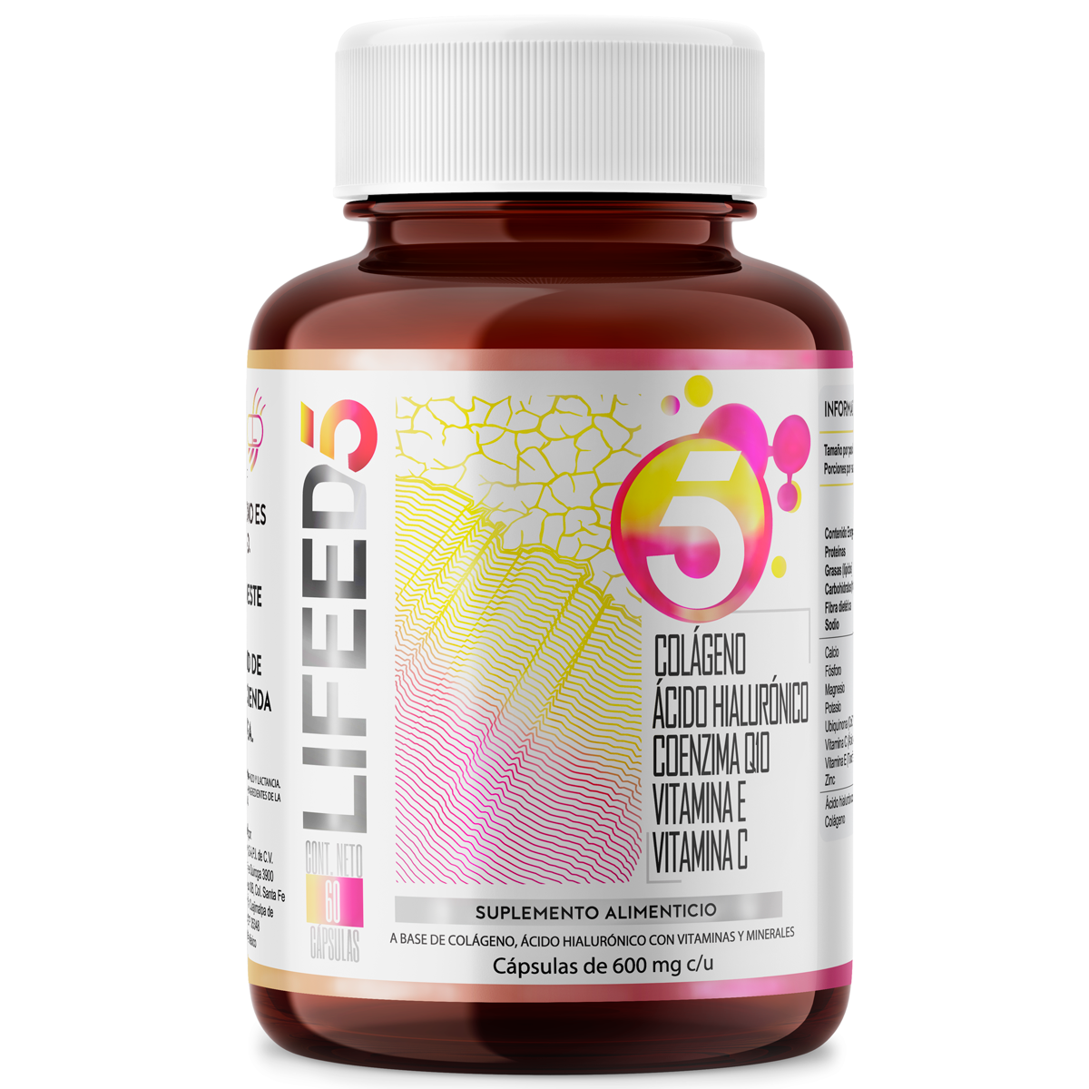 Foto 2 pulgar | Suplemento Alimenticio, Cuidado de Piel 60 Cápsulas con Colágeno, Acido Hialuronico, Coenzima Q10, Vitamina C, Vitami