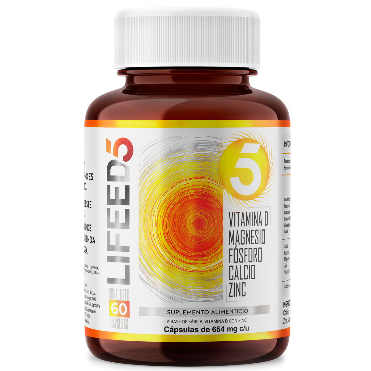 Foto 1 | Vit D Plus Bienestar General Lifeed5 60 Cápsulas Con Vitamina D, Magnesio, Fosforo, Calcio y Zinc
