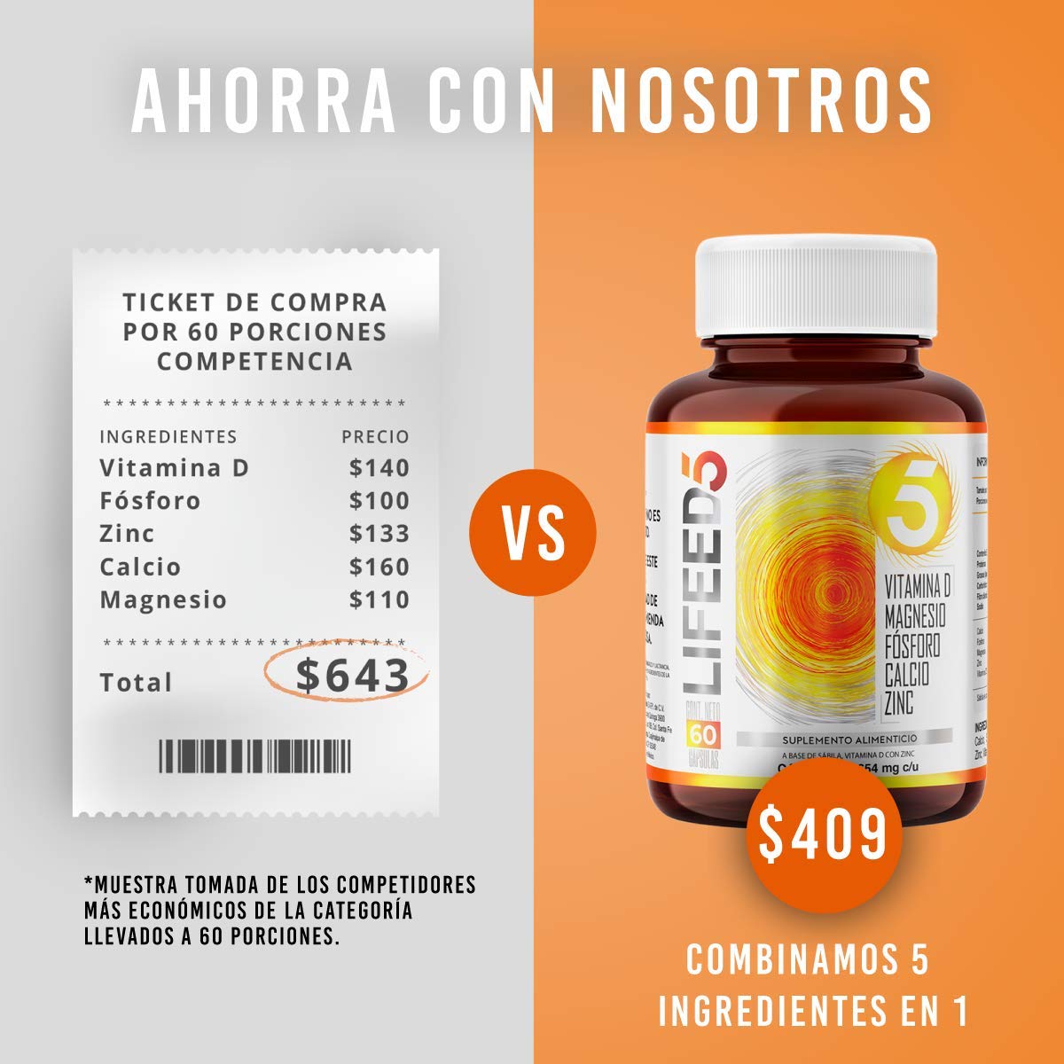 Foto 6 pulgar | Vit D Plus Bienestar General Lifeed5 60 Cápsulas Con Vitamina D, Magnesio, Fosforo, Calcio y Zinc