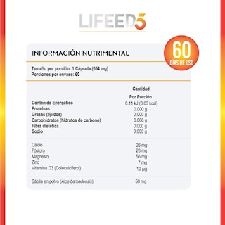 Foto 7 | Vit D Plus Bienestar General Lifeed5 60 Cápsulas Con Vitamina D, Magnesio, Fosforo, Calcio y Zinc