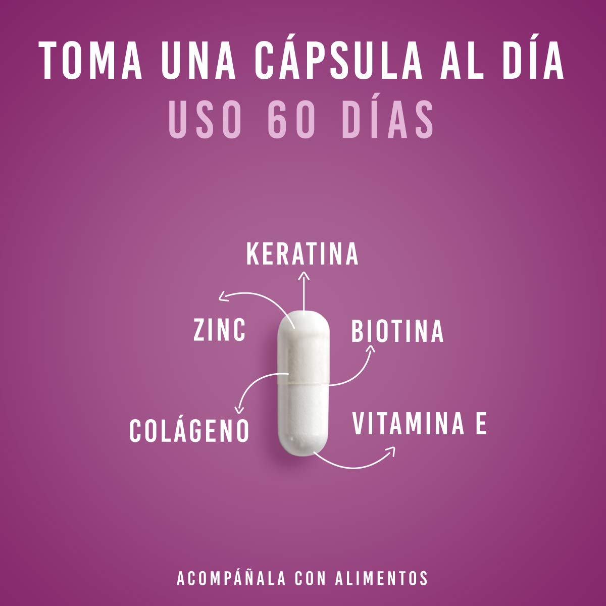 Foto 3 | Suplemento Alimenticio Queratina + Belleza Mujer 60 Cápsulas