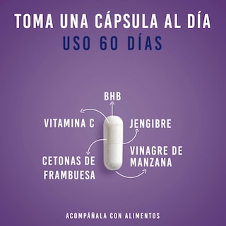 Foto 3 | Keto 60 Cápsulas Con Bhb Lifeed5 Cetonas de Frambuesa Suplemento Alimenticio Multi