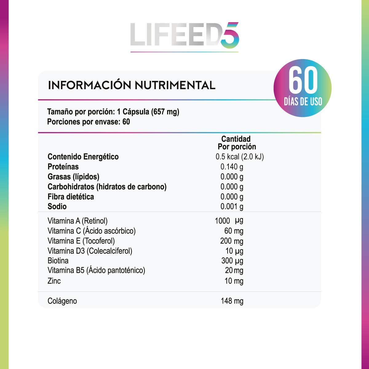 Foto 8 pulgar | Suplemento de Belleza Lifeed5 para Cabello y Uñas con 60 Cápsulas