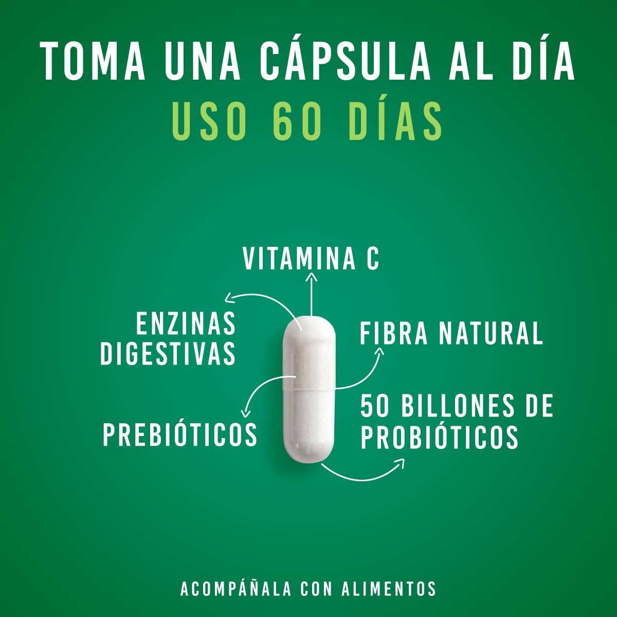 Foto 4 pulgar | Probióticos 50 Billones Lifeed5 60 Caps Prebióticos, Enzimas Digestivas, Fibra Natural, Vitamina C y Zinc Supl