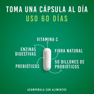 Foto 3 | Probióticos 50 Billones Lifeed5 60 Caps Prebióticos, Enzimas Digestivas, Fibra Natural, Vitamina C y Zinc Supl