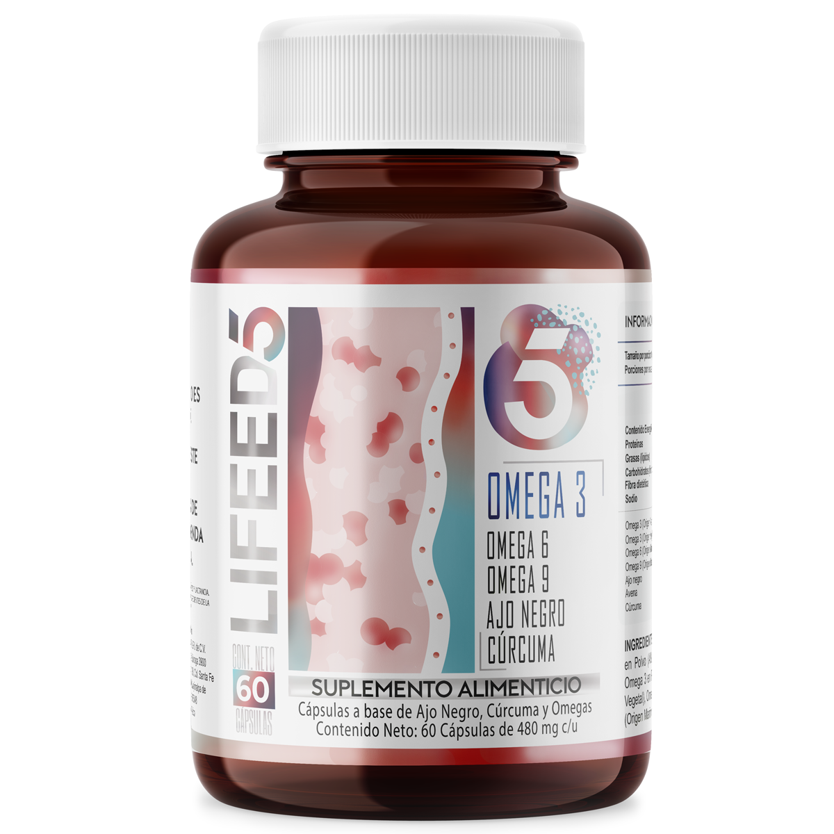 Foto 1 | Suplemento Alimenticio, Omega 3, 6,9 60 Cápsulas con Omega 3, Omega 6, Omega 9, Curcuma, Ajo Negro y Avena