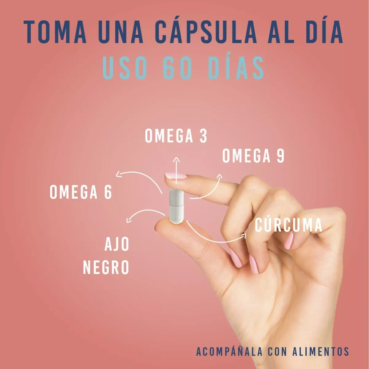 Foto 3 | Suplemento Alimenticio, Omega 3, 6,9 60 Cápsulas con Omega 3, Omega 6, Omega 9, Curcuma, Ajo Negro y Avena
