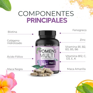 Foto 4 | Vitaminas para Mujer Life 360+ Multi 360 Cápsulas con Colágeno Hidrolizado Vitamina E más Otros Ingredientes